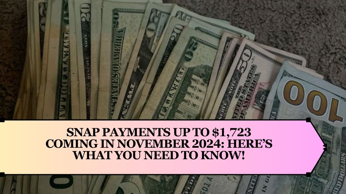 SNAP Payments Up to $1,723 Coming in November 2024: Here’s What You Need to Know!